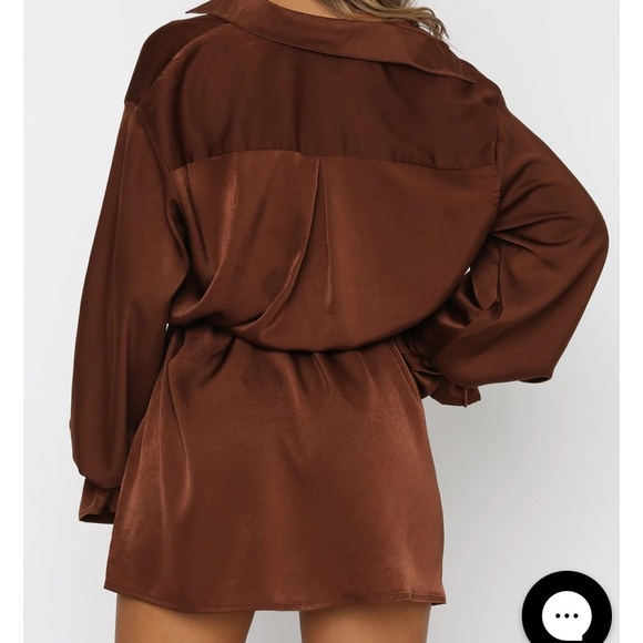 Satin oversized blouse dress - Picture 3 of 7